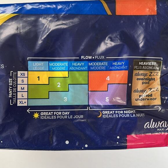 Always Maxi Pads Size 4 Overnight 33 Pads Flexi-Wings - Picture 6 of 7